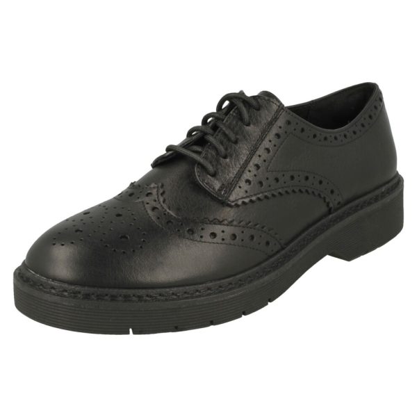 (Black, UK 6.5) Ladies Clarks Chunky Sole Brogues Witcombe Echo