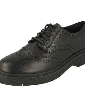 (Black, UK 6.5) Ladies Clarks Chunky Sole Brogues Witcombe Echo