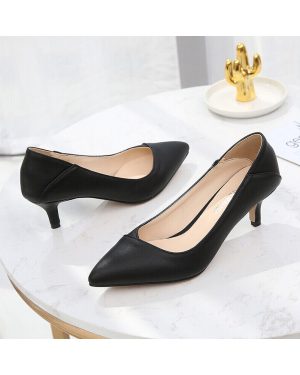 (Black, UK8.5=EUR43) Women Party Evening Low Mid Kitten Heel Shoes