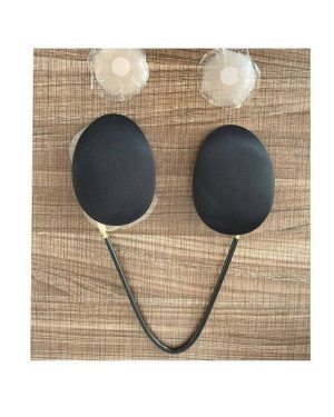 (Black) Upgraded Deep Plunge Invisible Push-Up Frontless Bra Strapless Backless Bra Kit