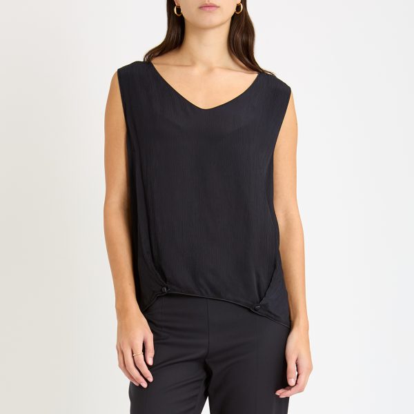 Black Wrap Detail Top