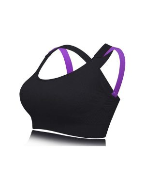 (Black, XL) X Shape Back Sports Bra