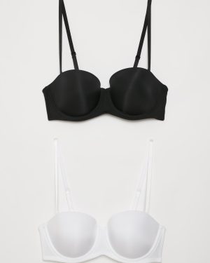 Black & White Multiway Balcony Bra 2 Pack