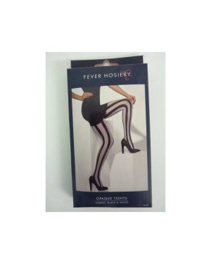 Black & White Striped Opaque Tights - tights black white fancy dress opaque striped ladies costume womens pantyhose stripes