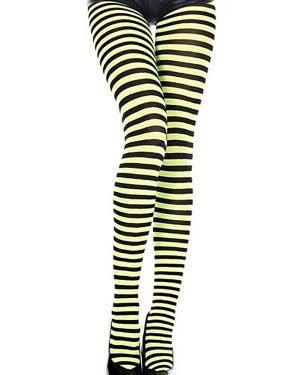 Black and Yellow Striped Women's Tights | Fancy Dress Costume Tights