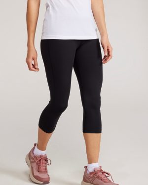 Blackout High-Waisted Womens Capri Leggings - Black
