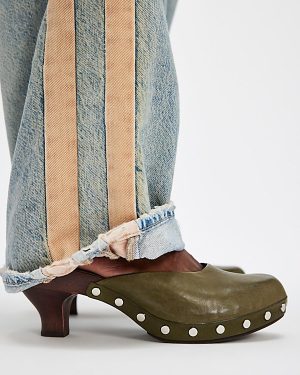 Blakeney Mini Clogs by Jeffrey Campbell at Free People in Olive Distressed, Size: US 7