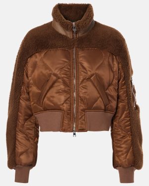 Blancha Quilted shearling bomber jacket