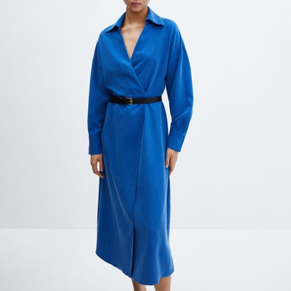 Blue Belt Shirt Dress