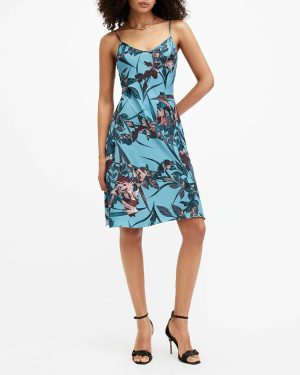 Blue Bryony Jungle Mini Slip Dress