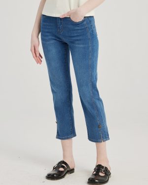 Blue Cropped Jeans Casual Summer Pants For Women 2025