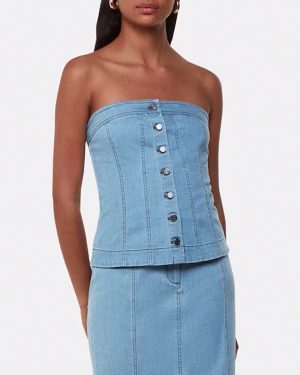 Blue Denim Corset Top