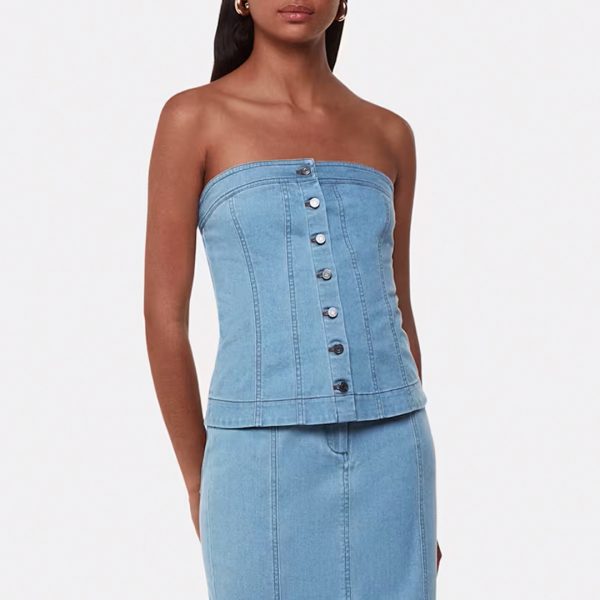 Blue Denim Corset Top