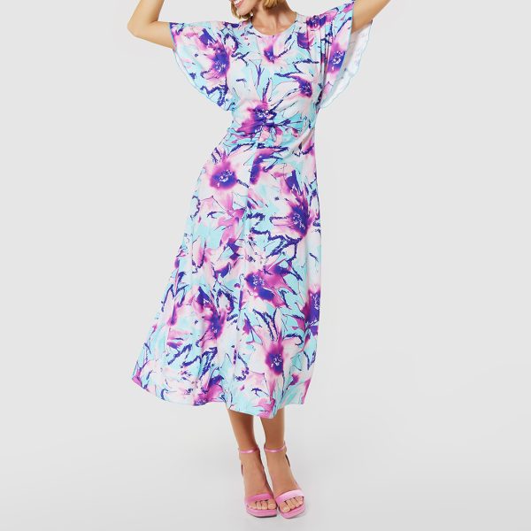 Blue Kimono A-Line Dress