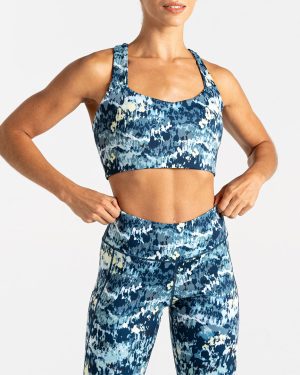 Blue PrintedÂ Swift III Sports Bra
