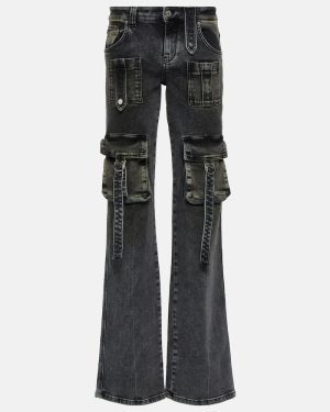 Blumarine Low-rise denim cargo pants