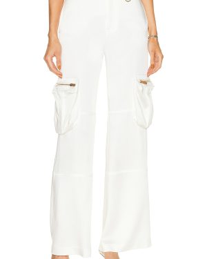 Blumarine Wide Leg Cargo Pant in Bianco Naturale - White. Size 40 (also in ).