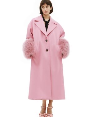 Blumarine Wool coat with fur