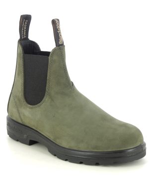 Blundstone Classics 2442 W Green Nubuck Womens Chelsea Boots 2442-93 in a Plain Nubuck Leather in Size 7
