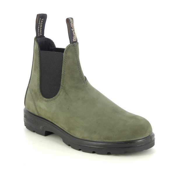 Blundstone Classics 2442 W Green Nubuck Womens Chelsea Boots 2442-93 in a Plain Nubuck Leather in Size 7