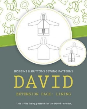 Bobbins and Buttons Paper Sewing Pattern David Raincoat Extension Lining Pack