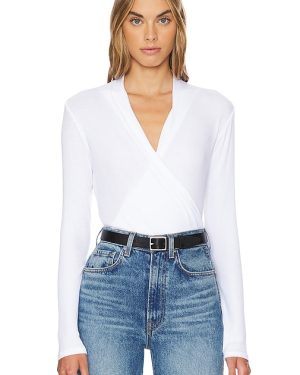 Bobi Wrap Top in White. Size M, S, XL, XS.