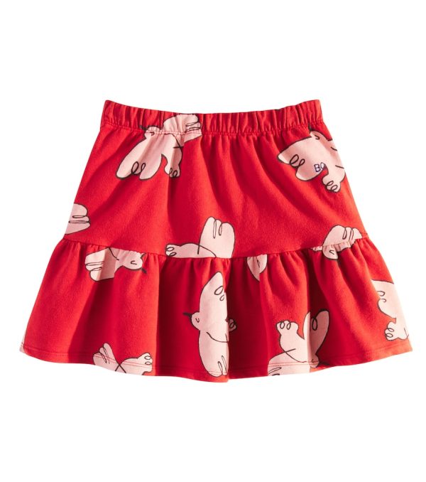 Bobo Choses Freedom Bird tiered cotton-blend skirt