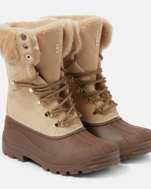 Bogner Wellington shearling-trimmed suede ankle boots
