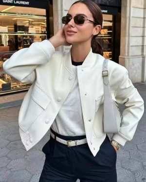 Bomber Jacket Casual Street Wear Varsity Jacket For Women