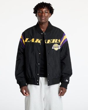 Bomber New Era Los Angeles Lakers NBA Panel Bomber Jacket UNISEX Black/ Canary Yellow XL