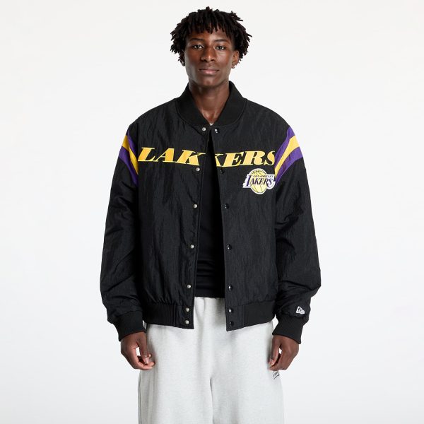 Bomber New Era Los Angeles Lakers NBA Panel Bomber Jacket UNISEX Black/ Canary Yellow XL