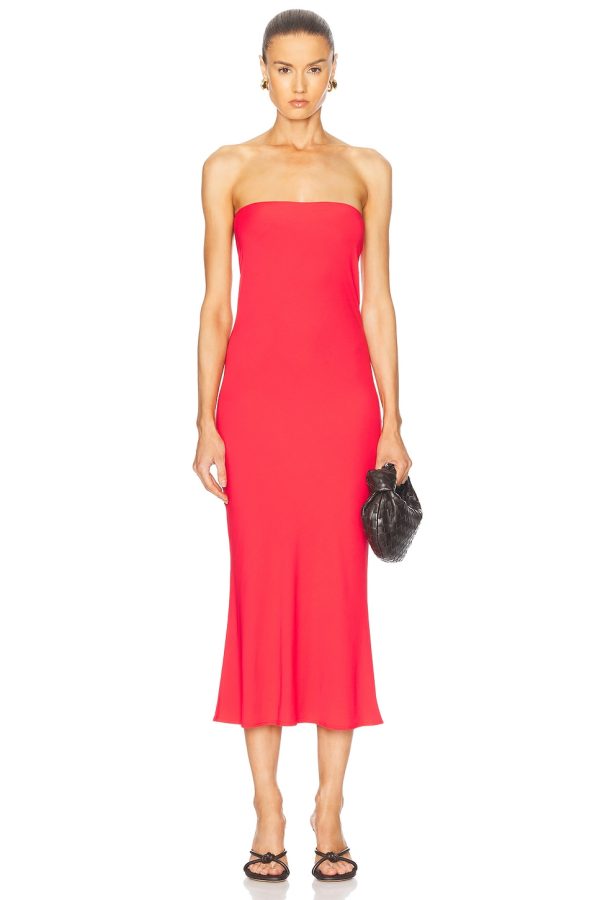 Bond Eye Freya Maxi Skirt And Bandeau Dress in Cherry - Red. Size M/L (also in ).