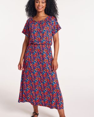 Bonmarche Black Ditsy Print Jersey Bardot Dress