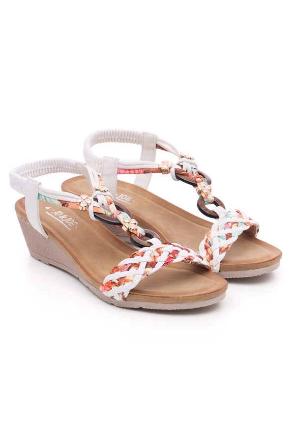 Bonmarche Coloured Ring Detail Strappy Wedge Sandals