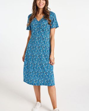 Bonmarche Ditsy Print Ruched Front Tea Dress