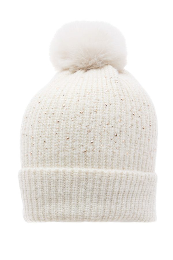 Bonmarche Embellished Knitted Bobble Hat