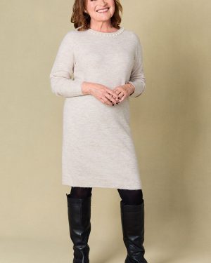 Bonmarche Pearl Neck Knitted Dress