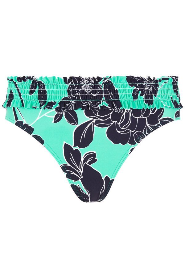 Bonmarche Shirred Bikini Brief - Green - Size 26