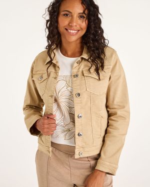 Bonmarche Taupe Coloured Denim Jacket, Size: 10