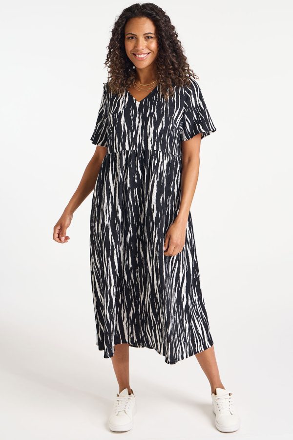 Bonmarche Zebra Print Crinkle Smock Dress
