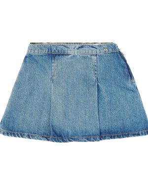 Bonpoint Cerena pleated denim skirt