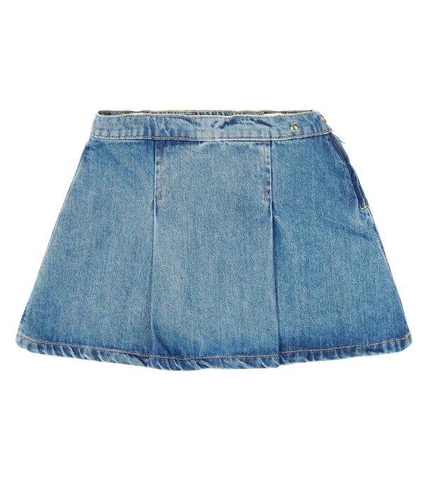 Bonpoint Cerena pleated denim skirt
