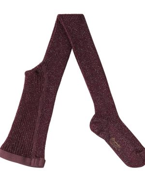 Bonpoint Thomini ribbed-knit cotton-blend lame tights