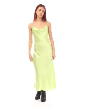 Boss C_Disos Cowl Neck Satin Slip Dress - Green
