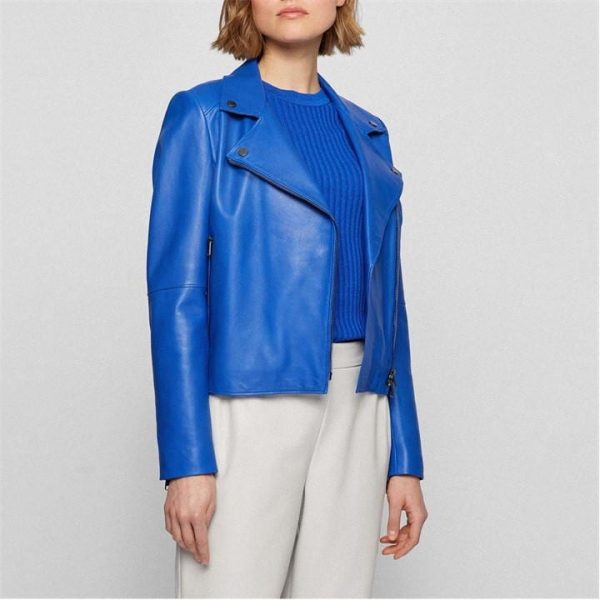 Boss C_Saleli Leather Jacket - Blue