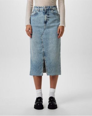 Boss Denim Midi Skirt - Blue