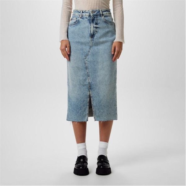 Boss Denim Midi Skirt - Blue