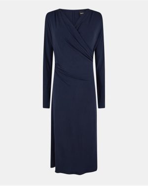 Boss Ettita 10263100 01 Wrap Dress Womens - Blue