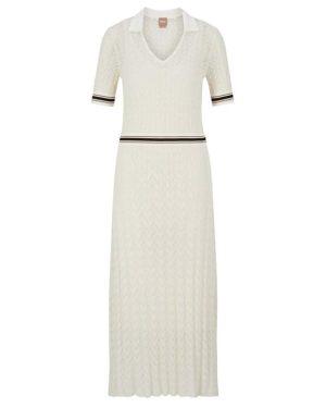 Boss Faselia Knitted Dress - White