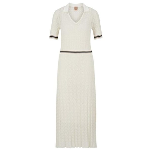 Boss Faselia Knitted Dress - White